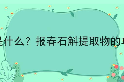 报春石斛提取物是什么？报春石斛提取物的功效、作用及用途