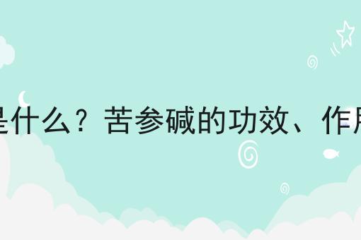 苦参碱是什么？苦参碱的功效、作用及用途