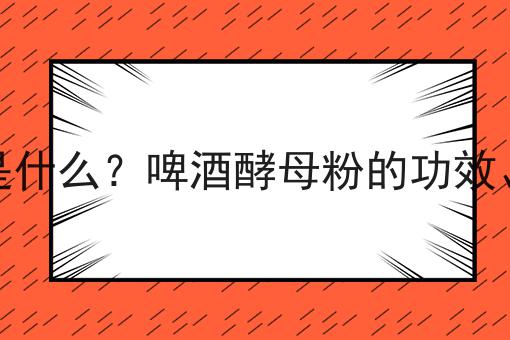 啤酒酵母粉是什么？啤酒酵母粉的功效、作用及用途