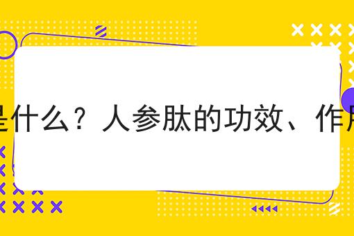 人参肽是什么？人参肽的功效、作用及用途