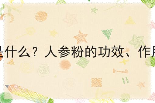 人参粉是什么？人参粉的功效、作用及用途