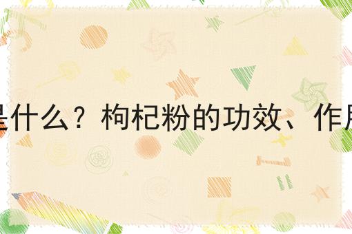 枸杞粉是什么？枸杞粉的功效、作用及用途