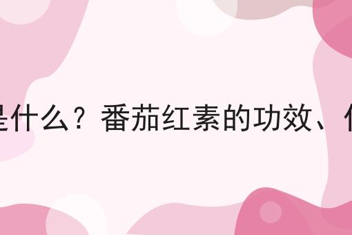 番茄红素是什么？番茄红素的功效、作用及用途