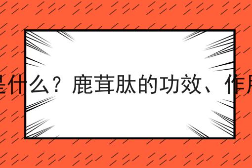 鹿茸肽是什么？鹿茸肽的功效、作用及用途