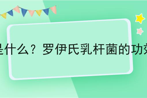 罗伊氏乳杆菌是什么？罗伊氏乳杆菌的功效、作用及用途