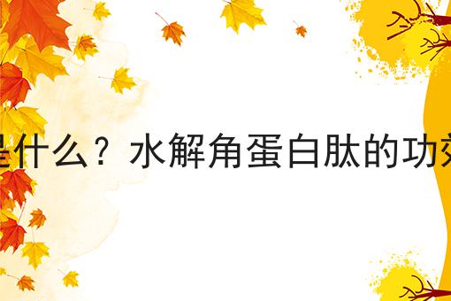 水解角蛋白肽是什么？水解角蛋白肽的功效、作用及用途