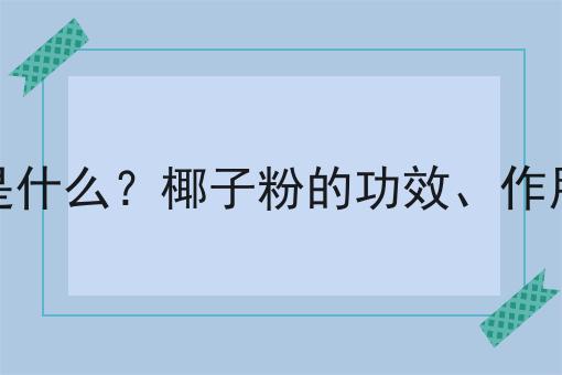 椰子粉是什么？椰子粉的功效、作用及用途