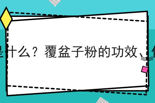 覆盆子粉是什么？覆盆子粉的功效、作用及用途