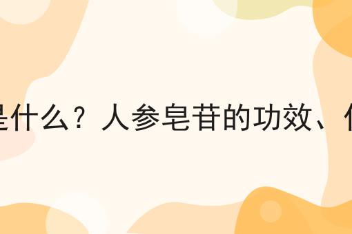 人参皂苷是什么？人参皂苷的功效、作用及用途