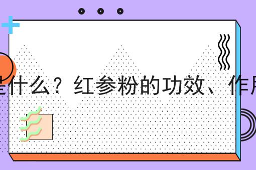 红参粉是什么？红参粉的功效、作用及用途