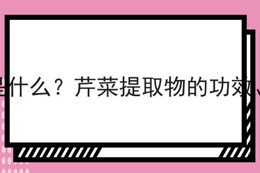 芹菜提取物是什么？芹菜提取物的功效、作用及用途